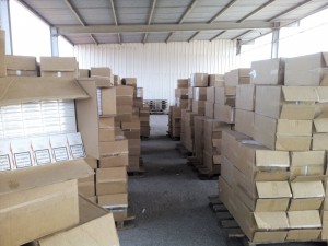 Contraband cigarettes seized in August 2014 at Thessaloniki. (image courtesy of Hellenic Coast Guard).